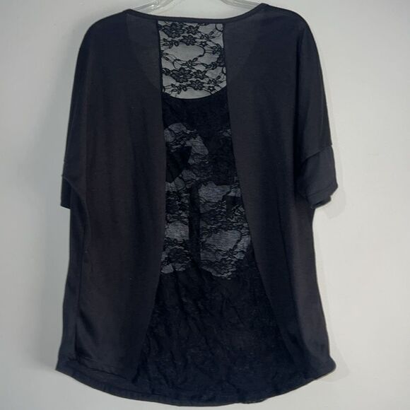 Lace back graphic short sleeve top - Picture 5 of 6
